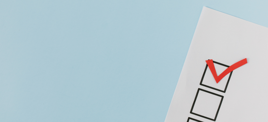 Red checkmark in a box amongst other boxes