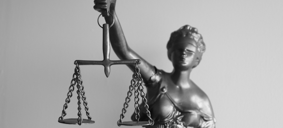 Lady Justice in greyscale