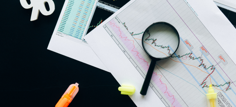 Magnifying glass on graph sheets